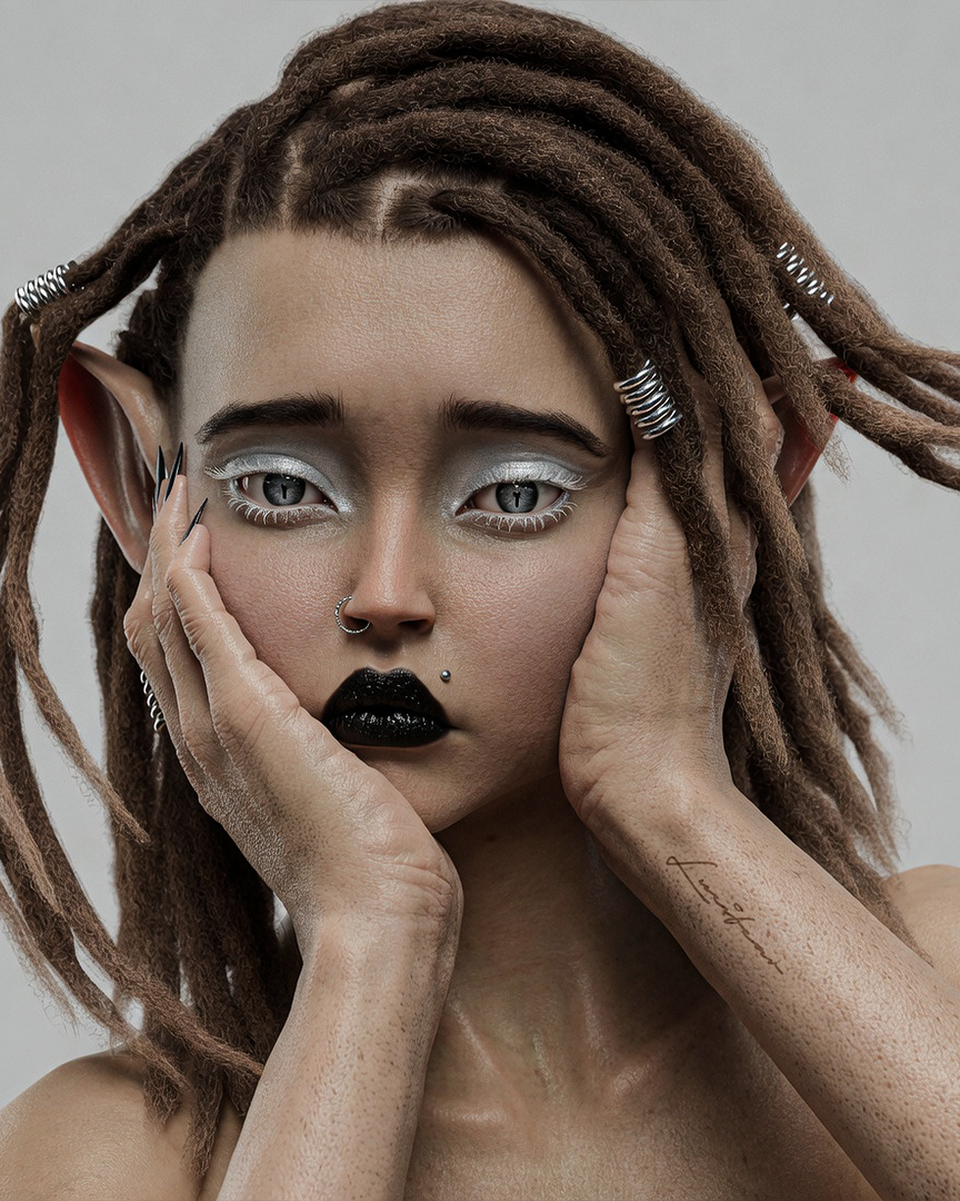 Inside Me, an original humanoid portrait by Lucifear